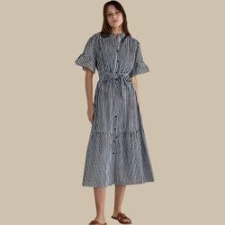 Jamilla Dress Navy Stripe