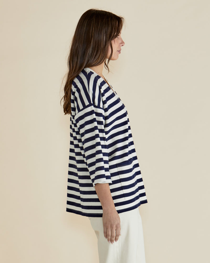 Raven Top Navy/Cream Stripe