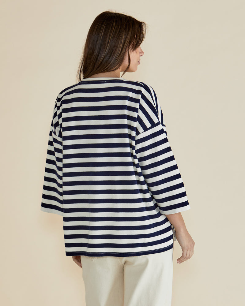 Raven Top Navy/Cream Stripe