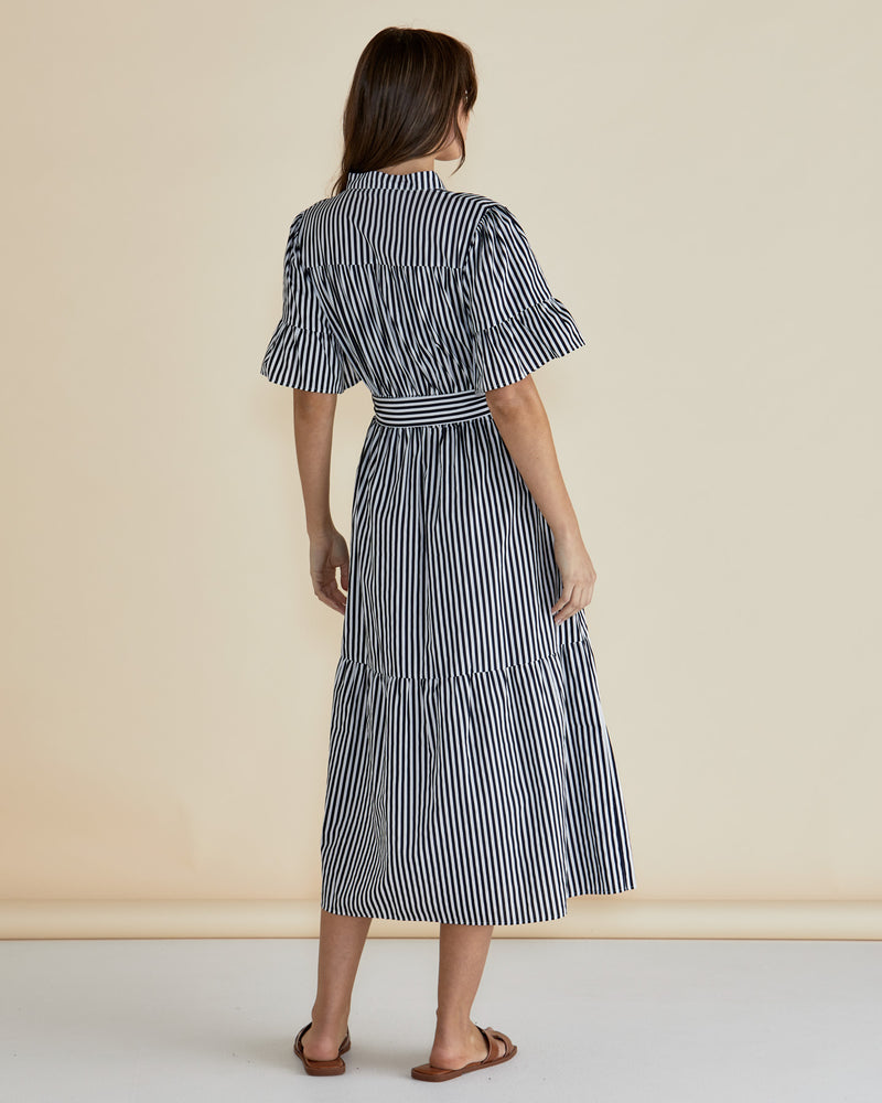 Jamilla Dress Navy Stripe